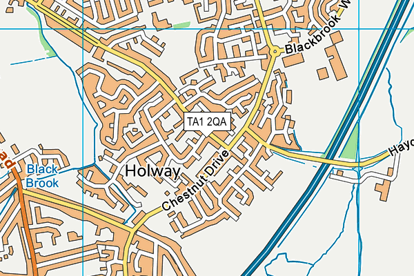 TA1 2QA map - OS VectorMap District (Ordnance Survey)