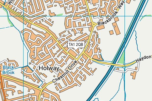 TA1 2QB map - OS VectorMap District (Ordnance Survey)