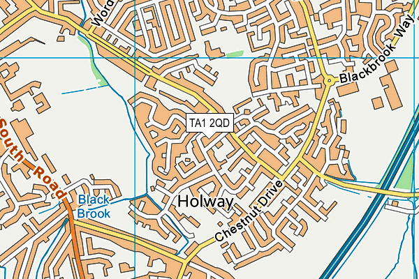 TA1 2QD map - OS VectorMap District (Ordnance Survey)