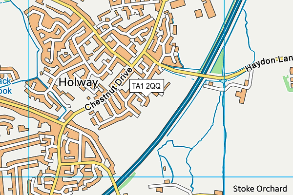 TA1 2QQ map - OS VectorMap District (Ordnance Survey)