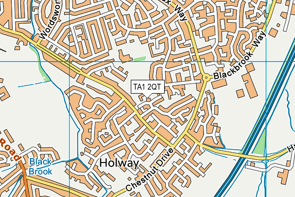 TA1 2QT map - OS VectorMap District (Ordnance Survey)