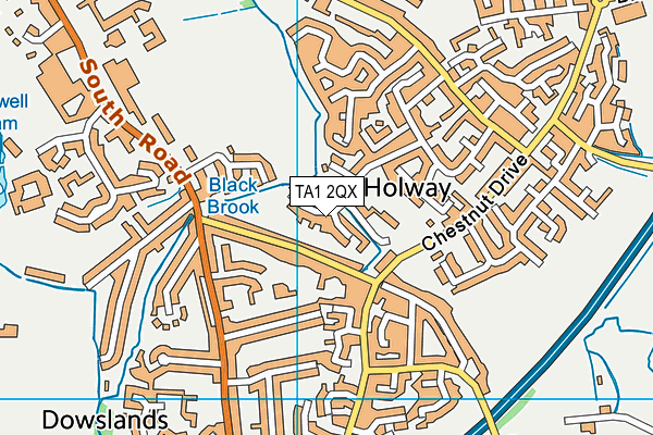 TA1 2QX map - OS VectorMap District (Ordnance Survey)