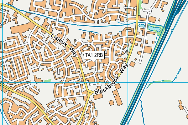 TA1 2RB map - OS VectorMap District (Ordnance Survey)