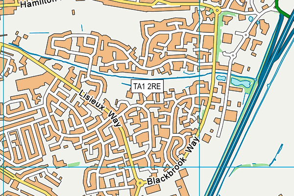 TA1 2RE map - OS VectorMap District (Ordnance Survey)