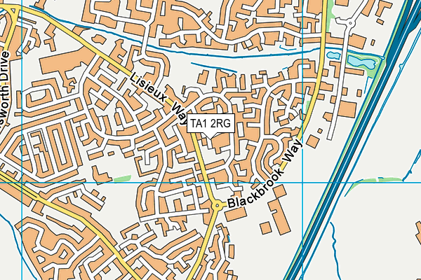 TA1 2RG map - OS VectorMap District (Ordnance Survey)