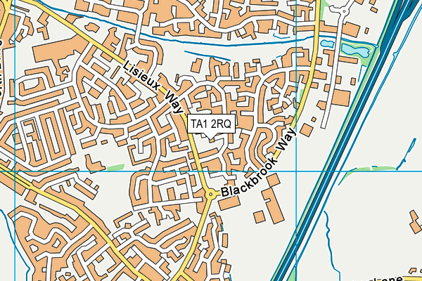 TA1 2RQ map - OS VectorMap District (Ordnance Survey)