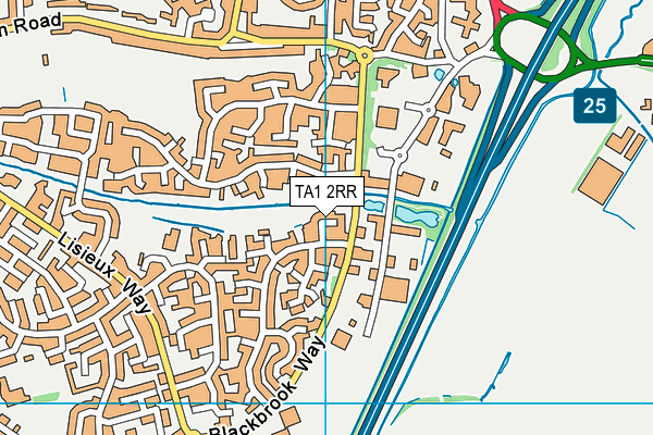 TA1 2RR map - OS VectorMap District (Ordnance Survey)