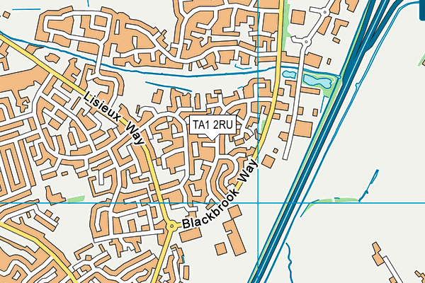 TA1 2RU map - OS VectorMap District (Ordnance Survey)