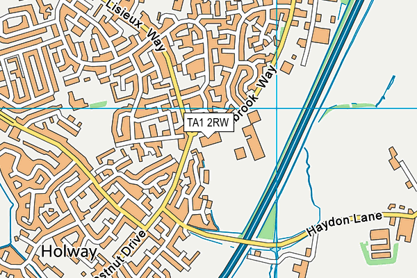 Taunton Deane Bowls Club Ltd map (TA1 2RW) - OS VectorMap District (Ordnance Survey)