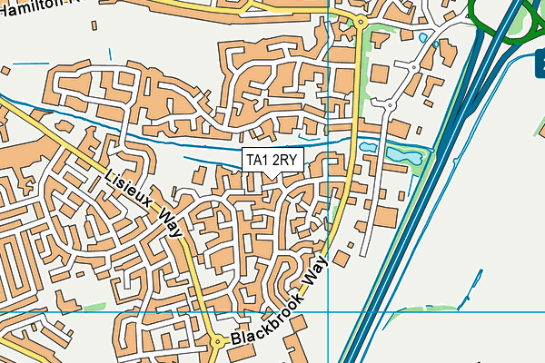 TA1 2RY map - OS VectorMap District (Ordnance Survey)