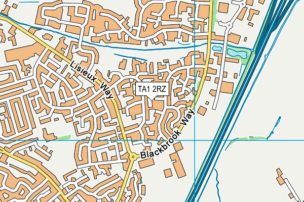 TA1 2RZ map - OS VectorMap District (Ordnance Survey)