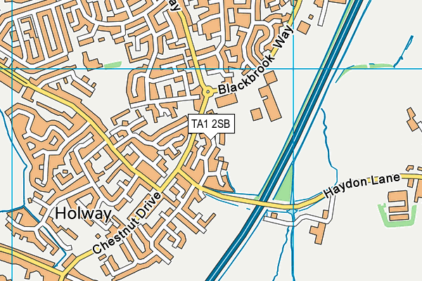 TA1 2SB map - OS VectorMap District (Ordnance Survey)
