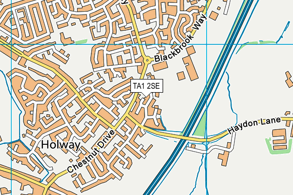 TA1 2SE map - OS VectorMap District (Ordnance Survey)