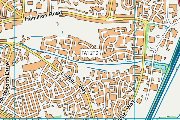 TA1 2TD map - OS VectorMap District (Ordnance Survey)