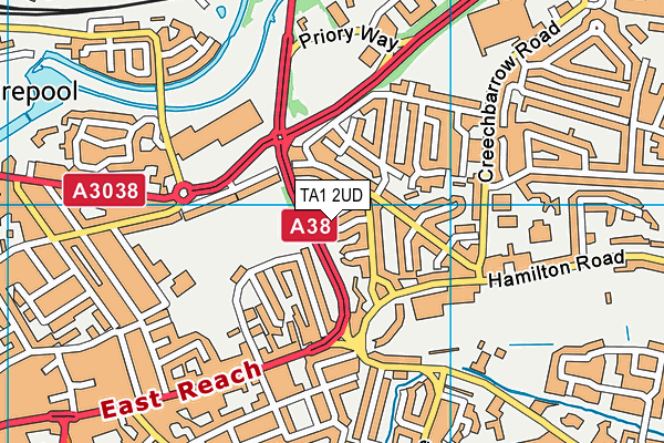 TA1 2UD map - OS VectorMap District (Ordnance Survey)