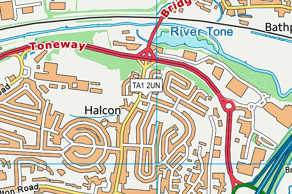 TA1 2UN map - OS VectorMap District (Ordnance Survey)