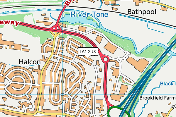 TA1 2UX map - OS VectorMap District (Ordnance Survey)