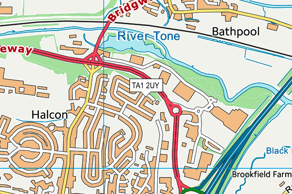 TA1 2UY map - OS VectorMap District (Ordnance Survey)