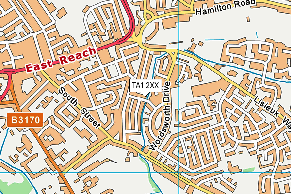 TA1 2XX map - OS VectorMap District (Ordnance Survey)