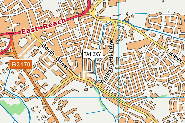 TA1 2XY map - OS VectorMap District (Ordnance Survey)
