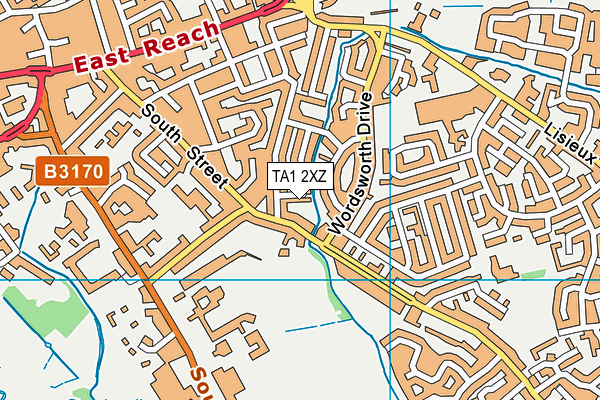 TA1 2XZ map - OS VectorMap District (Ordnance Survey)