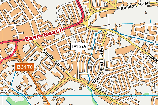 TA1 2YA map - OS VectorMap District (Ordnance Survey)