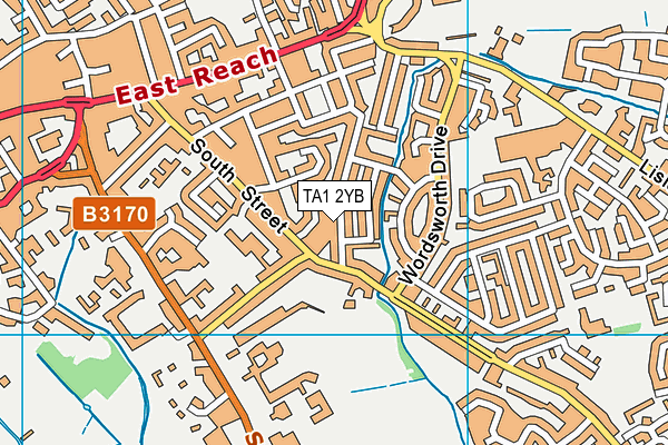 TA1 2YB map - OS VectorMap District (Ordnance Survey)