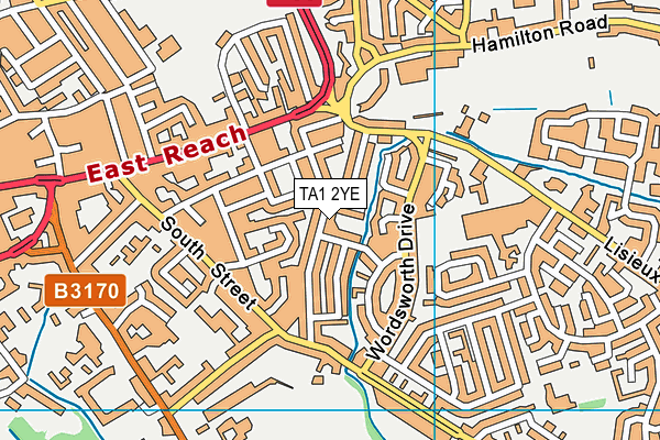 TA1 2YE map - OS VectorMap District (Ordnance Survey)
