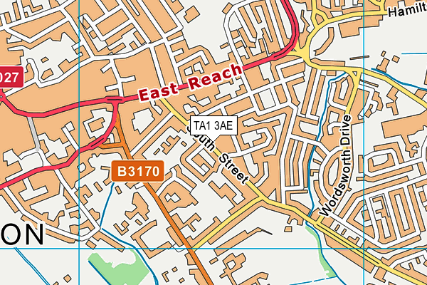 TA1 3AE map - OS VectorMap District (Ordnance Survey)