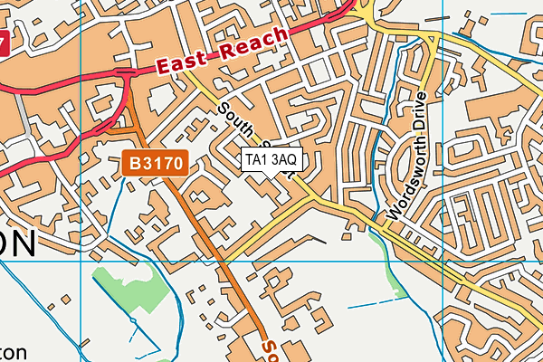 TA1 3AQ map - OS VectorMap District (Ordnance Survey)