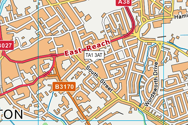 TA1 3AT map - OS VectorMap District (Ordnance Survey)