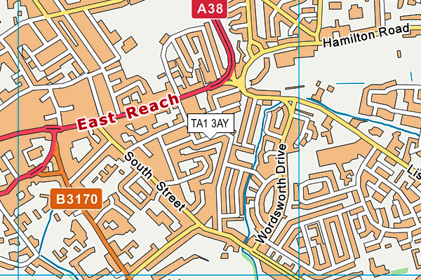 TA1 3AY map - OS VectorMap District (Ordnance Survey)