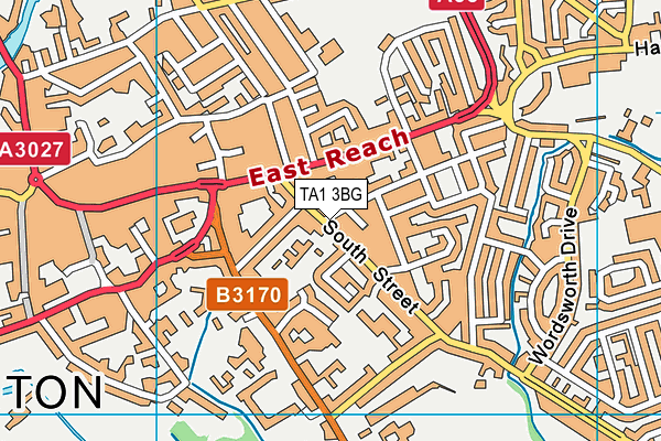 TA1 3BG map - OS VectorMap District (Ordnance Survey)