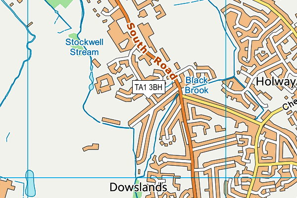 TA1 3BH map - OS VectorMap District (Ordnance Survey)