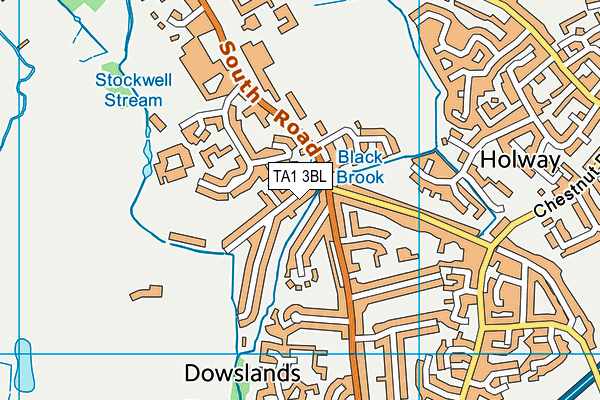 TA1 3BL map - OS VectorMap District (Ordnance Survey)