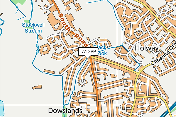 TA1 3BP map - OS VectorMap District (Ordnance Survey)