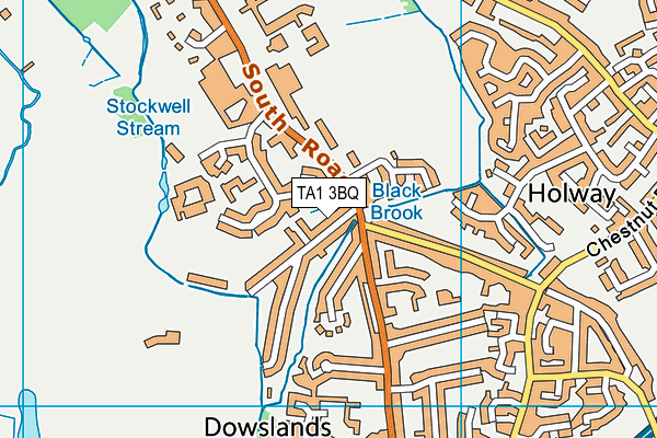 TA1 3BQ map - OS VectorMap District (Ordnance Survey)