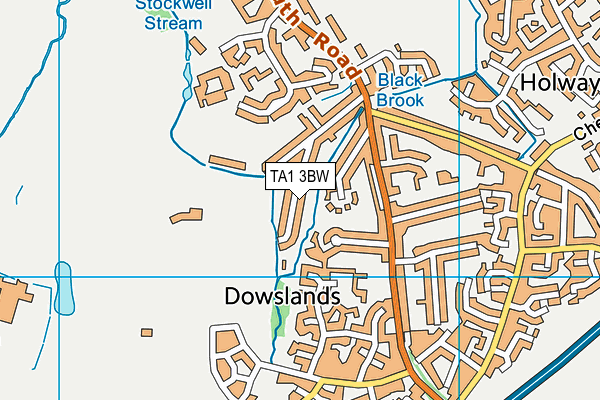 TA1 3BW map - OS VectorMap District (Ordnance Survey)