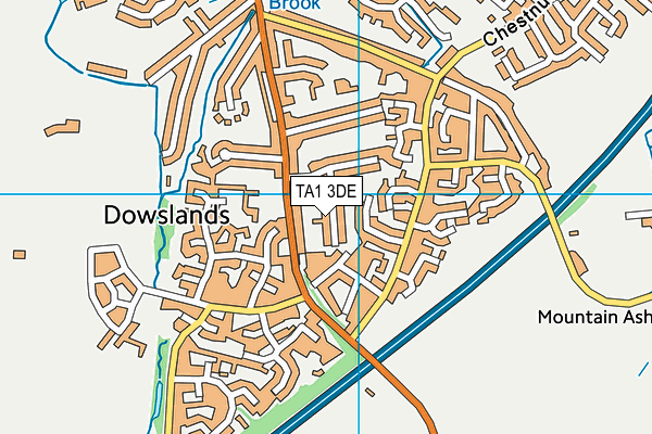 TA1 3DE map - OS VectorMap District (Ordnance Survey)