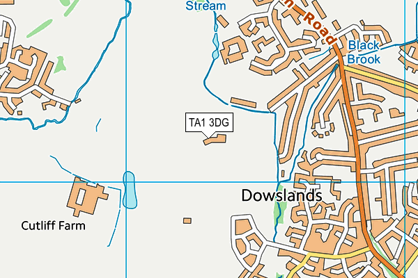 TA1 3DG map - OS VectorMap District (Ordnance Survey)