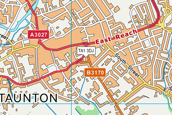 TA1 3DJ map - OS VectorMap District (Ordnance Survey)