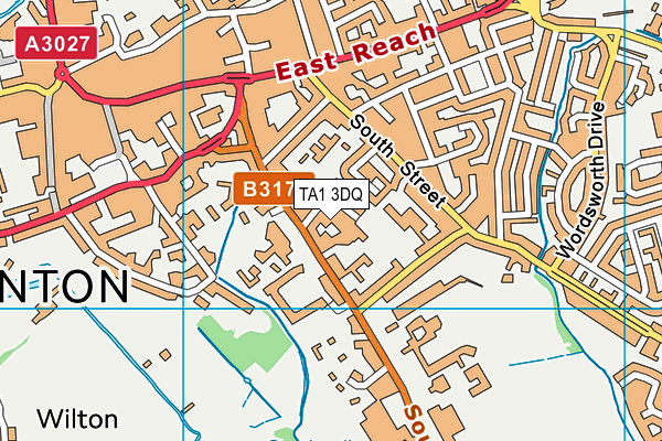 TA1 3DQ map - OS VectorMap District (Ordnance Survey)
