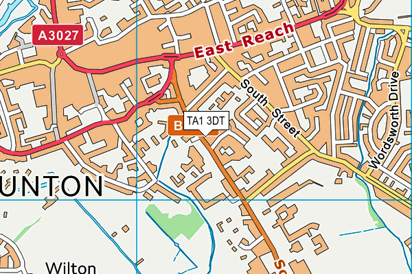 TA1 3DT map - OS VectorMap District (Ordnance Survey)