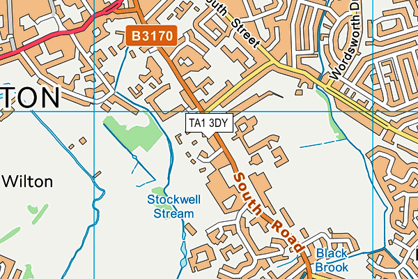 TA1 3DY map - OS VectorMap District (Ordnance Survey)