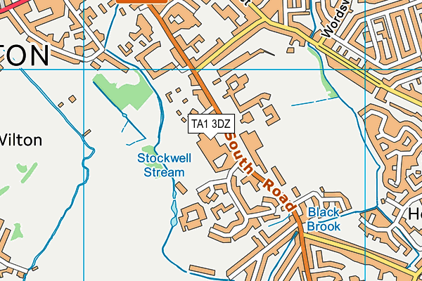 TA1 3DZ map - OS VectorMap District (Ordnance Survey)