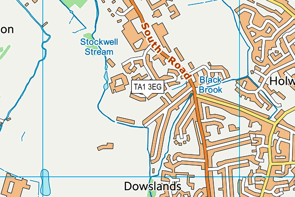TA1 3EG map - OS VectorMap District (Ordnance Survey)