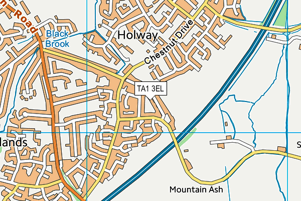 TA1 3EL map - OS VectorMap District (Ordnance Survey)