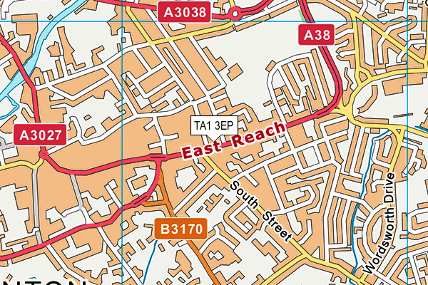 TA1 3EP map - OS VectorMap District (Ordnance Survey)