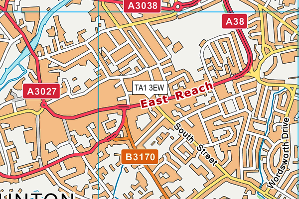 TA1 3EW map - OS VectorMap District (Ordnance Survey)