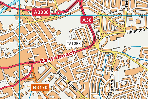 TA1 3EX map - OS VectorMap District (Ordnance Survey)